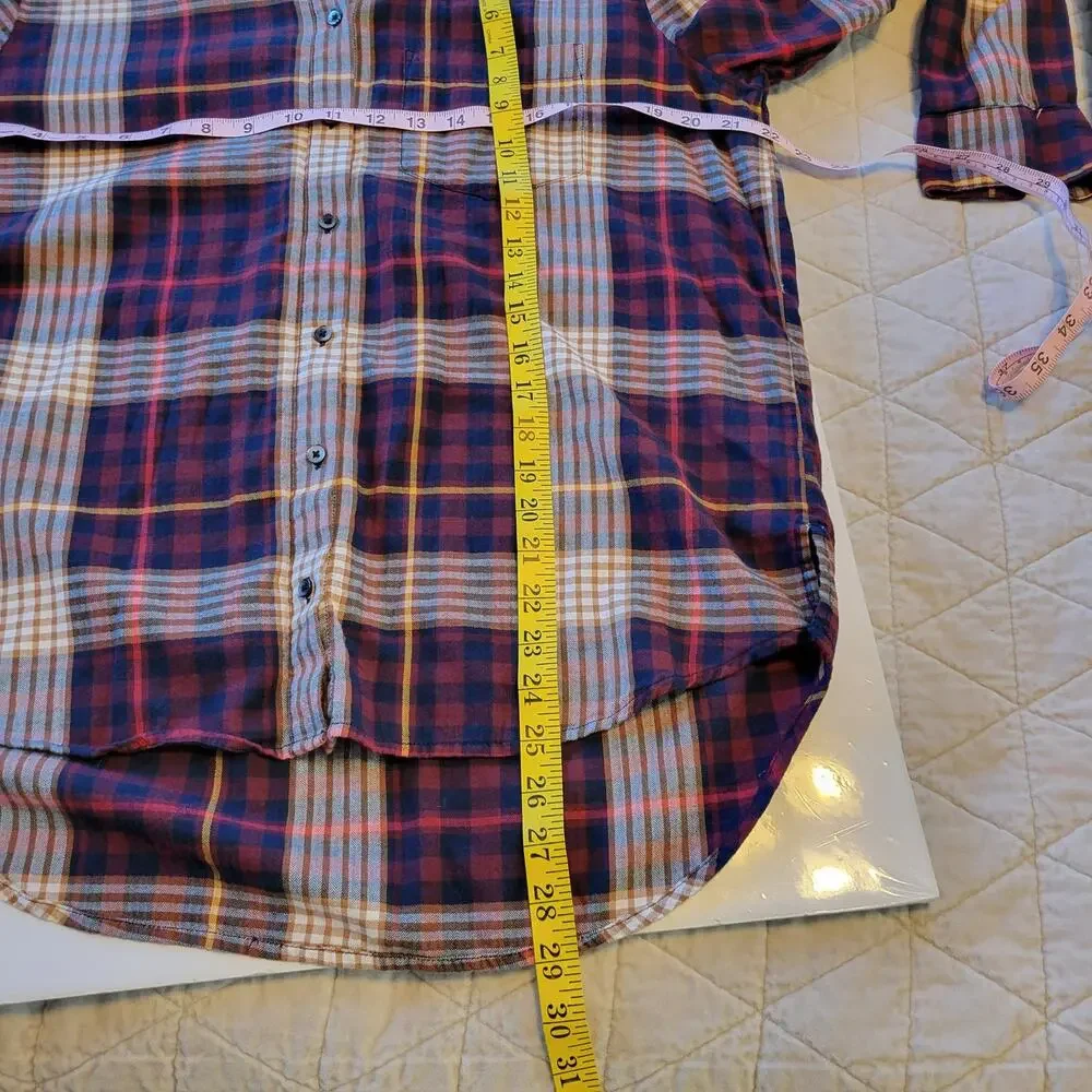 Madewell Shirt Women's S Oversized Ex Boyfriend Fit Rylan Plaid Casual Preppy